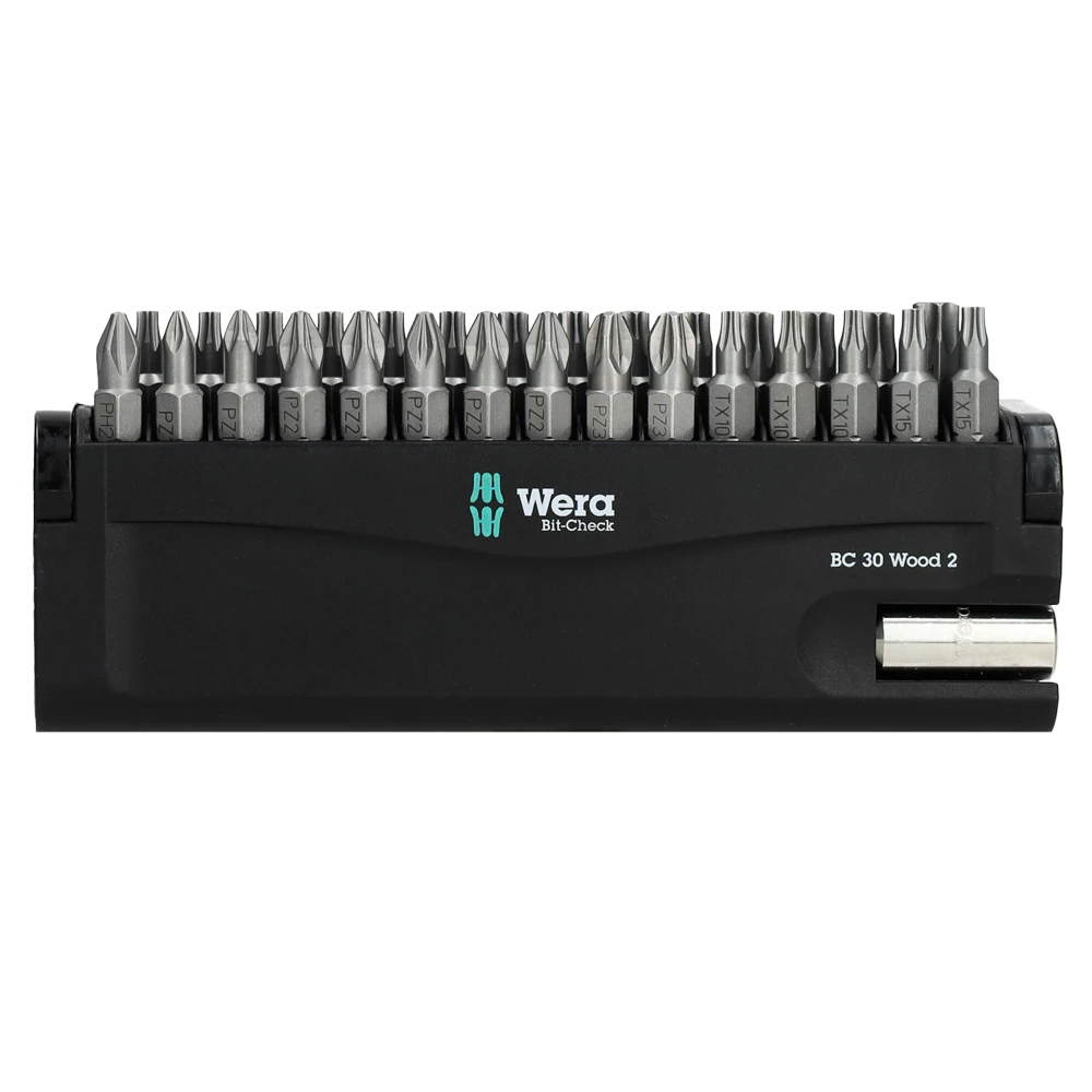Miniatuur van Wera bitset universeel met houder en cassette Bit-Check 30 Wood - 30-delig (05057432001)