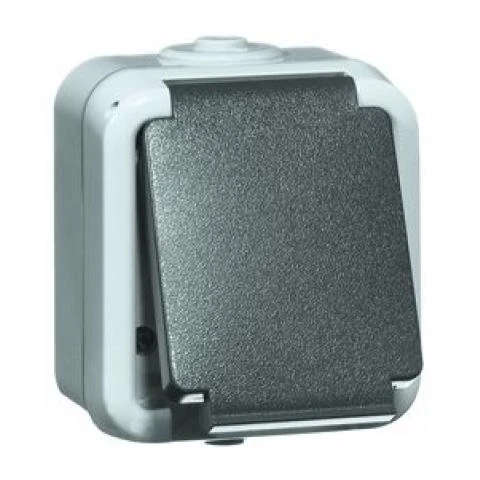 Miniatuur van PEHA opbouw stopcontact met randaarde 1-voudig met klapdeksel IP44 spatwaterdicht (D 6620 WAB)