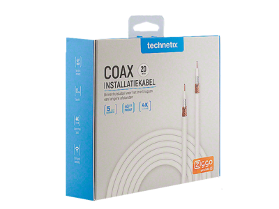 Miniatuur van Technetix Coaxkabel 20m wit