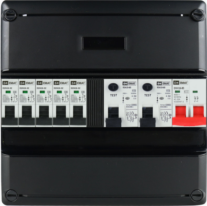 Miniatuur van EMAT Eaton groepenkast 5 groepen 1 fase 220x220 (BxH)