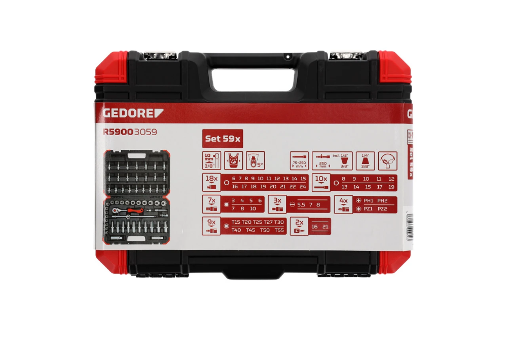 Miniatuur van GEDORE RED dopsleutelset 3/8" 6-24mm 59-delig (R59003059)