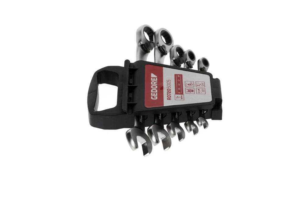 Miniatuur van GEDORE RED ringsratel steeksleutelset omkeerbaar 8-19mm 5-delig (R07205005)