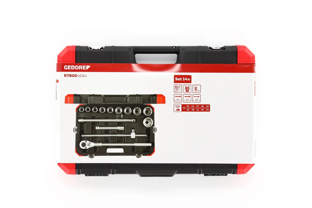 Miniatuur van GEDORE RED dopsleutelset 3/4" 22-50mm 14-delig (R78004014)