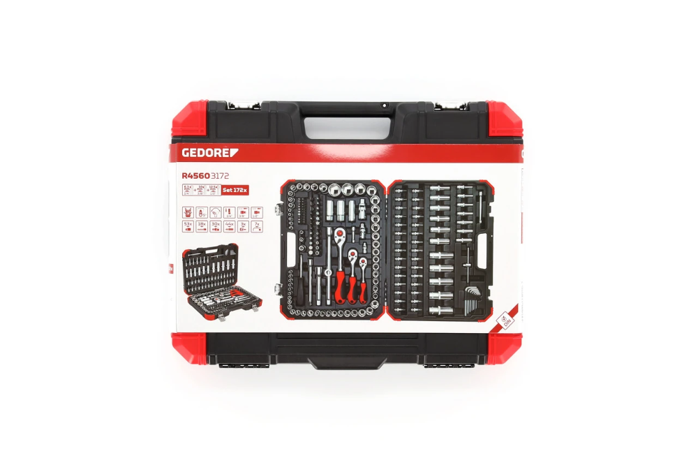 Miniatuur van GEDORE RED dopsleutelset 1/4" + 3/8" + 1/2" 172-delig (R45603172)