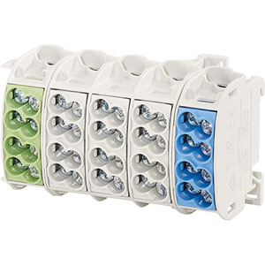 Miniatuur van Hensel Mi KKL 54 aftakklem voor hoofdleiding klembereik 1,5-25mm2 Cu 5-polig 4 klemmen N-blauw