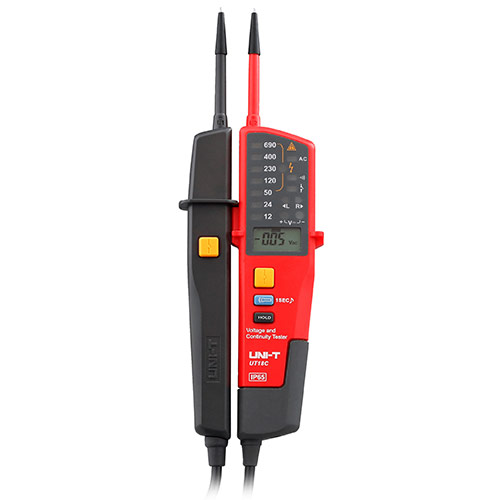 Miniatuur van UNI-T multifunctionele tweepolige spanningstester (duspol) 6-690V met LCD display (UT18C)
