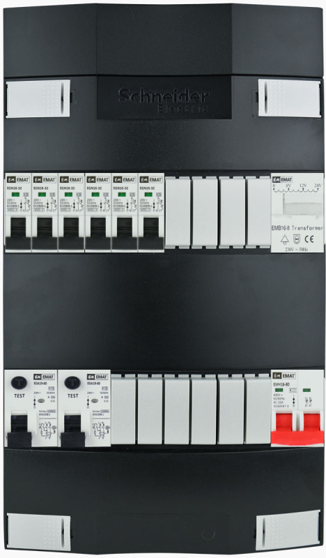 Miniatuur van EMAT Schneider groepenkast 6 groepen + beltrafo 1 fase 220x380 (BxH) 