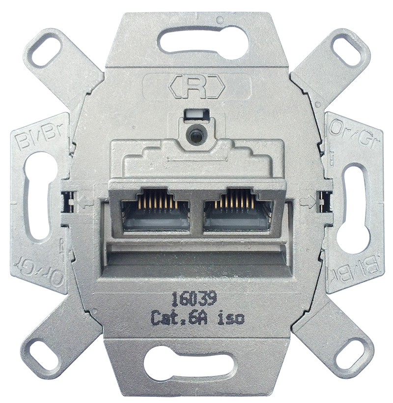 Miniatuur van Universele data wandcontactdoos UAE inbouw basiselement UTP 2-voudig Cat6A(39071)