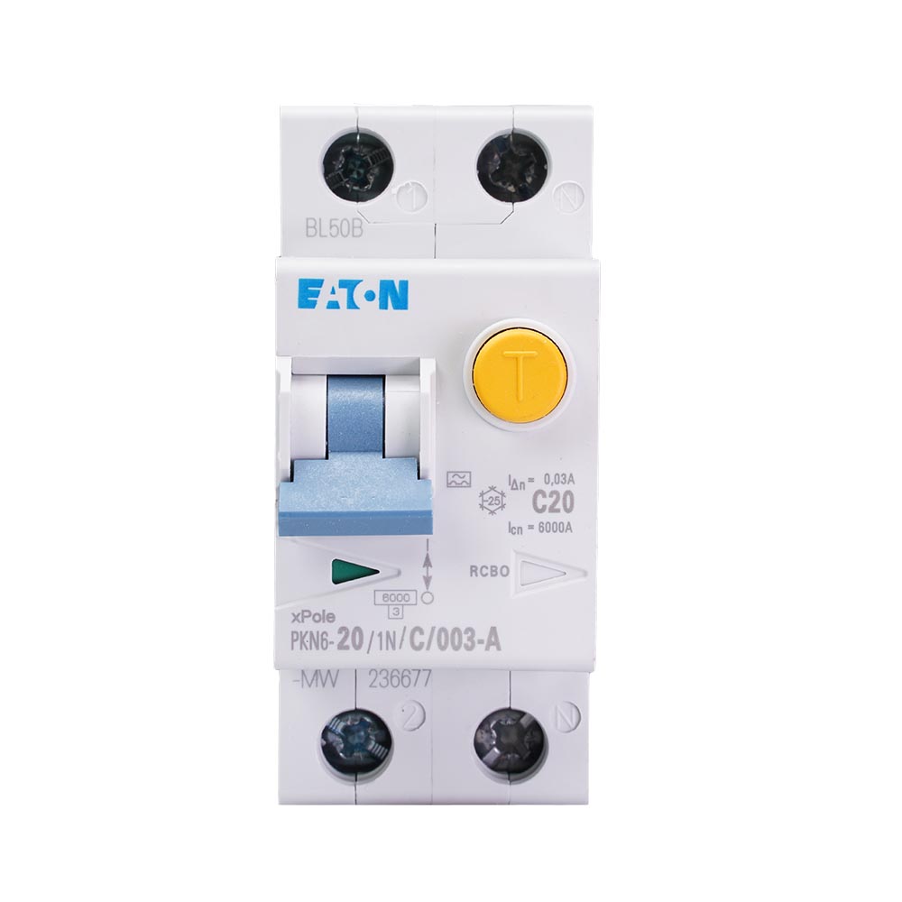 Miniatuur van Eaton aardlekautomaat C20 30mA 1-fase (1P+N) 6kA (236677)