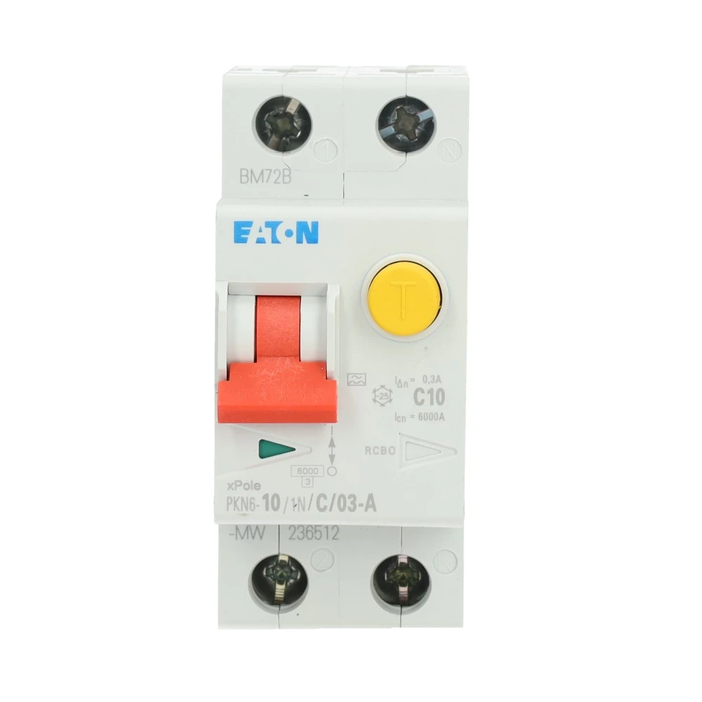 Miniatuur van Eaton aardlekautomaat C10 1P+N 300mA Type A (236512)