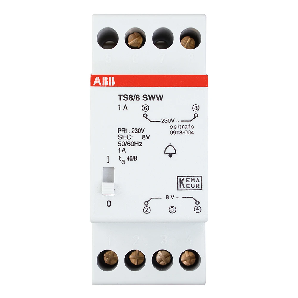 Miniatuur van ABB beltrafo 8V 1A (7990.130)