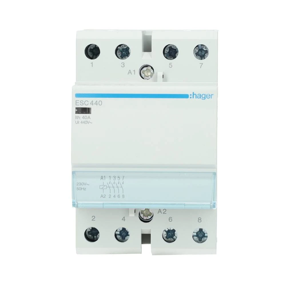 Miniatuur van Hager magneetschakelaar 230V 40A 4 maak en 0 verbreek (ESC440)
