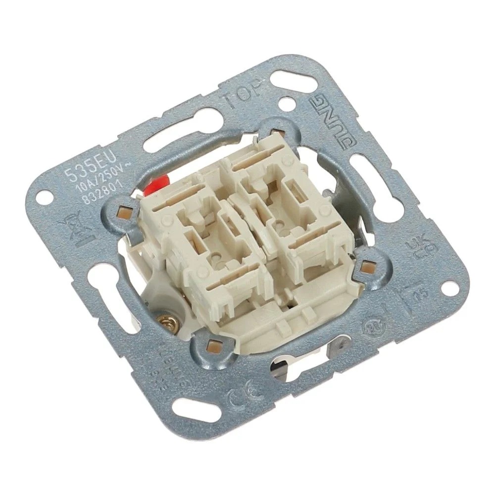 Miniatuur van JUNG Sokkel pulsdrukker 2-voudig, 2x maak (NO), 1 ingang (535EU)