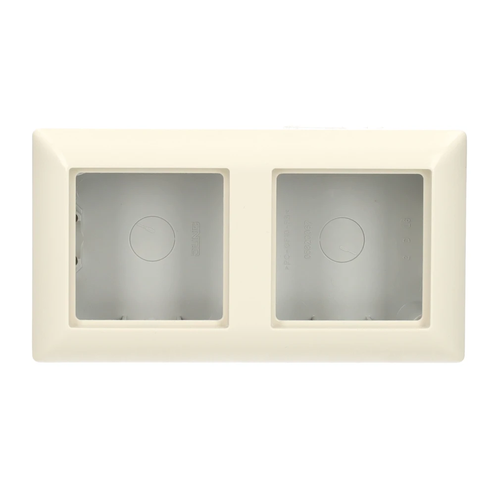 Miniatuur van JUNG opbouwbak met afdekraam 2 voudig - as500 crème wit (AS582AW)