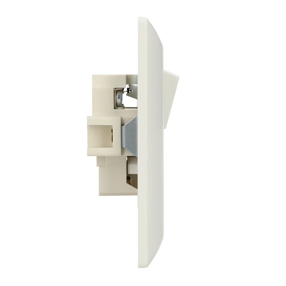 Miniatuur van JUNG combinatie schakelaar/wandcontactdoos zonder beschermingscontact  - as500 alpine wit (AS5546EUWW)