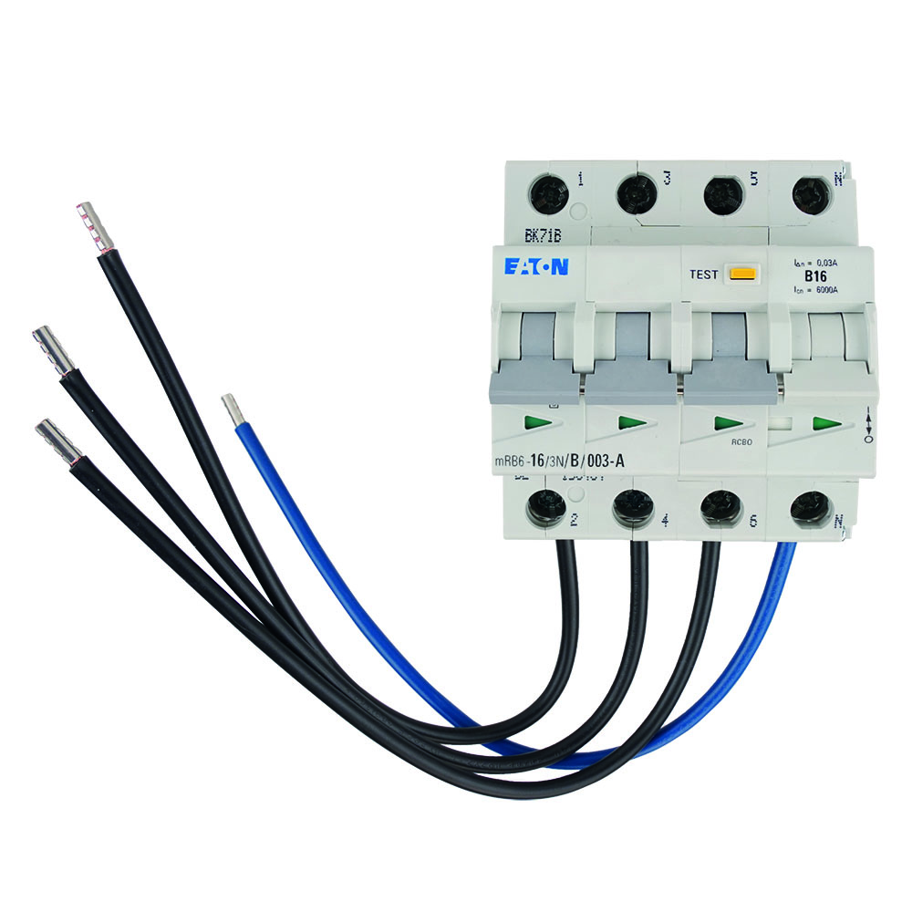 Miniatuur van Eaton aardlekautomaat B16 30mA 3-fase (3P+N) 6kA (1742431)