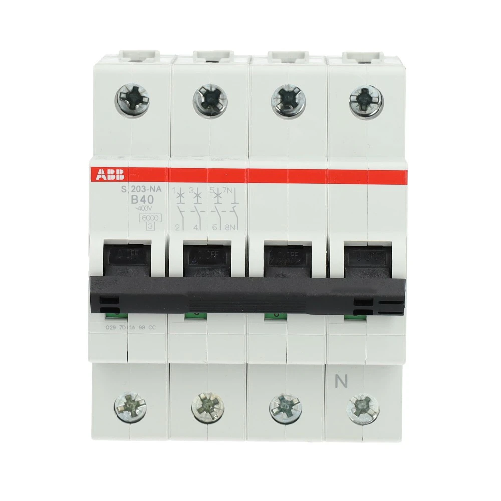 Miniatuur van ABB installatieautomaat 3-polig + nul 40A B-kar (S203-B40NA)