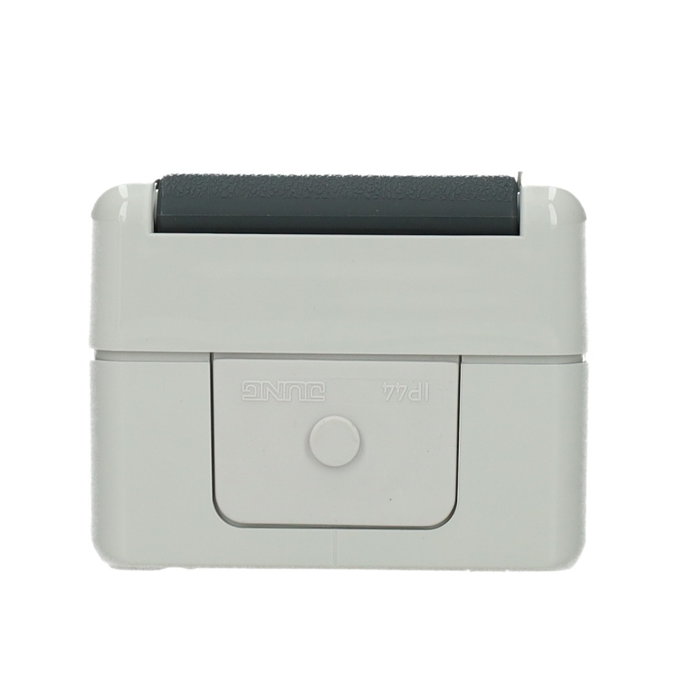 Miniatuur van JUNG opbouw stopcontact 2-voudig verticaal met onderkast 16A IP44 - WG800 grijs (822W)