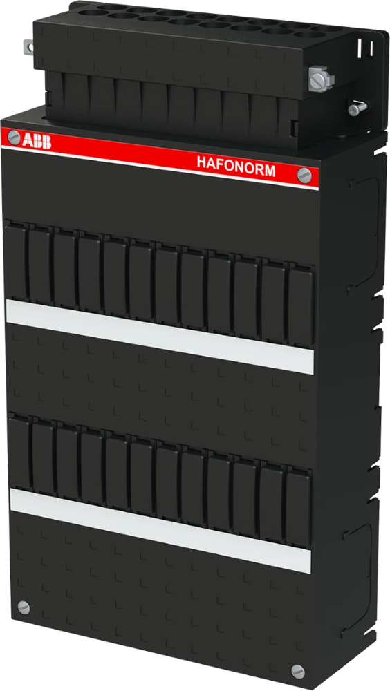 Miniatuur van ABB HAF groepenkast leeg 2-rijen 24 modules met twee 3-fase enkele busboards 220x330mm (HLD33B/3)