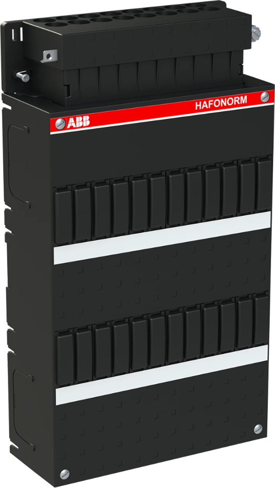Miniatuur van ABB HAF groepenkast leeg 2-rijen 24 modules met twee 3-fase enkele busboards 220x330mm (HLD33B/3)