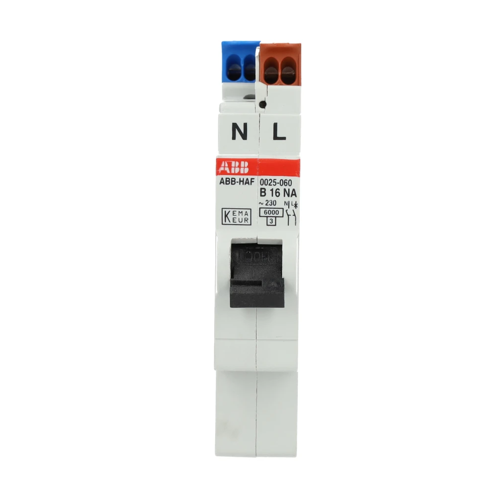 Miniatuur van ABB HAF installatieautomaat (flexomaat) 1-polig+nul 16A B-kar t.b.v busboard (0025.060)