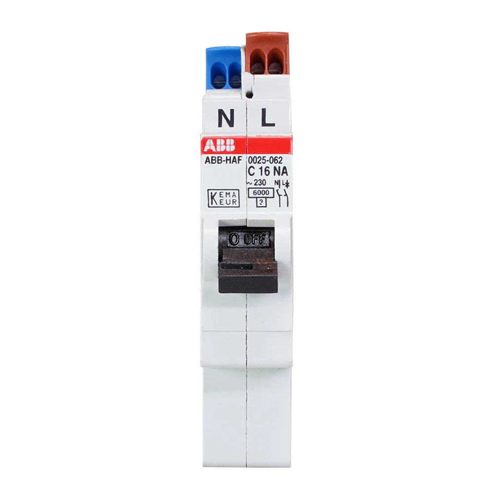 Miniatuur van ABB HAF installatieautomaat (flexomaat) 1-polig+nul 16A C-kar t.b.v busboard (0025.062)