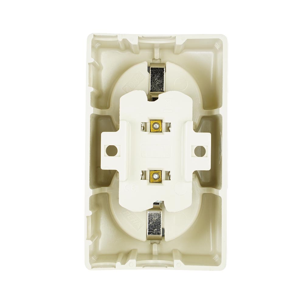Miniatuur van PEHA opbouw stopcontact met randaarde 2 voudig - crème wit (H 6602)