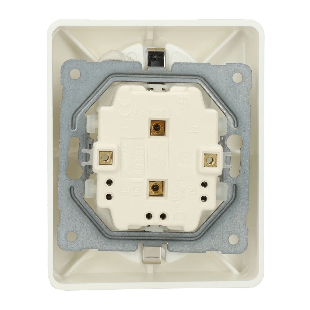 Miniatuur van PEHA stopcontact 2-voudig met randaarde half opbouw - Standaard alpin wit (00491821)