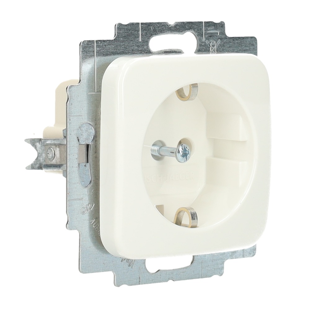 Miniatuur van Busch-Jaeger inbouw stopcontact met randaarde 1-voudig - alpin wit (20 EUC-214-503)