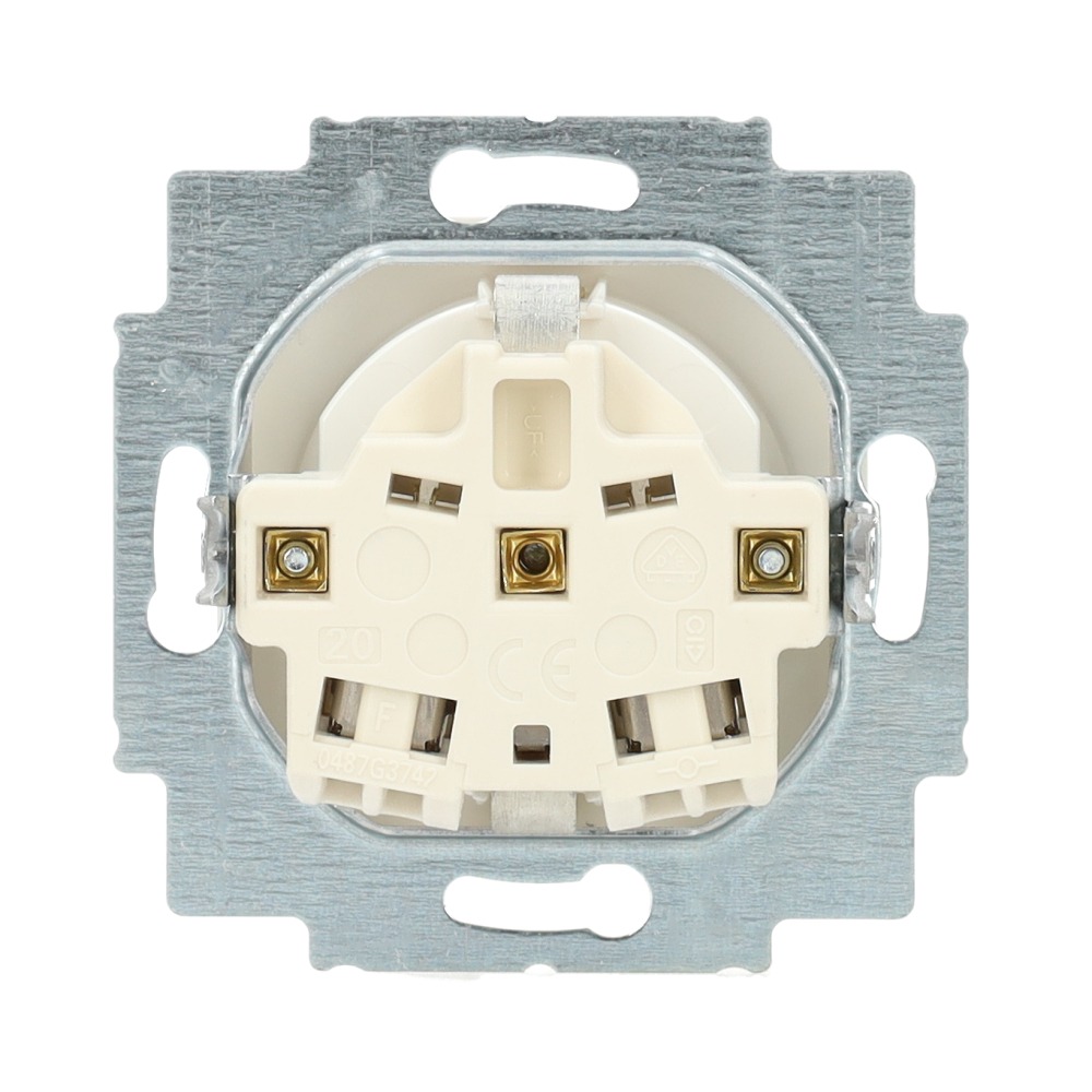 Miniatuur van Busch-Jaeger inbouw stopcontact met randaarde 1-voudig - alpin wit (20 EUC-214-503)