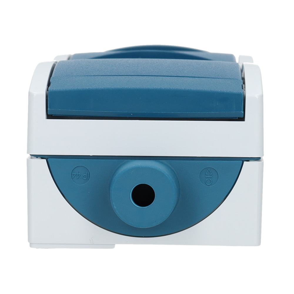 Miniatuur van ABB Busch-Jaeger dubbel stopcontact verticaal opbouw met randaarde en klapdeksel IP44 spatwaterdicht (20-02 EW-53-503)