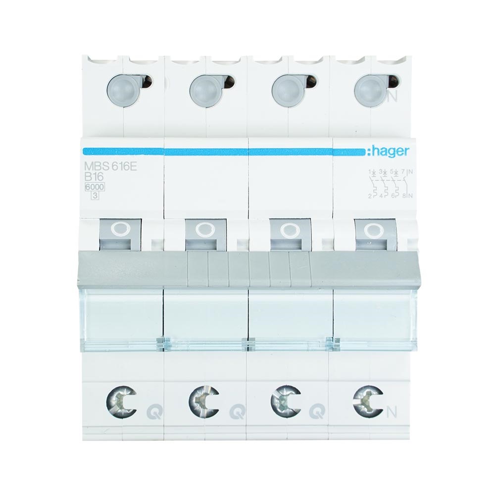 Miniatuur van Hager krachtgroep 3-polig+nul 16A B-kar Quickconnect (MBS616E)