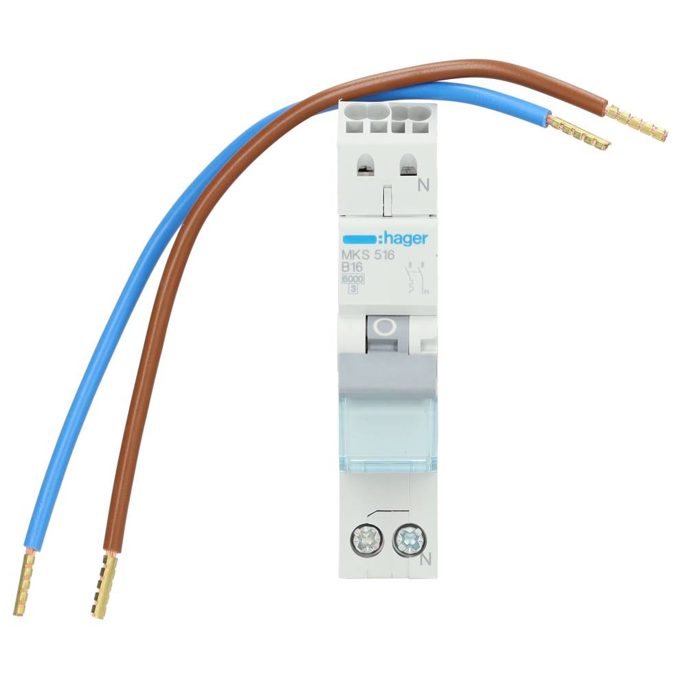 Miniatuur van Hager installatieautomaat uitbreidingsset 1-polig+nul 16A B-kar Quickconnect (VKS01SG)