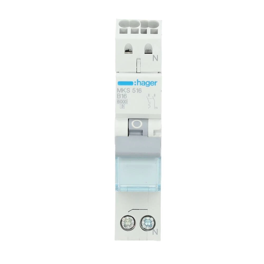 Miniatuur van Hager installatieautomaat uitbreidingsset 1-polig+nul 16A B-kar Quickconnect (VKS01SG)