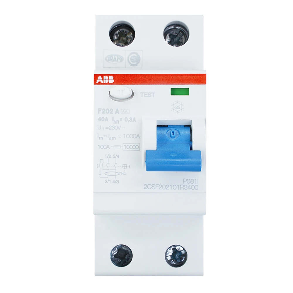 Miniatuur van ABB aardlekschakelaar 2-polig 40A 30mA type A (F202 A-40/0.03)