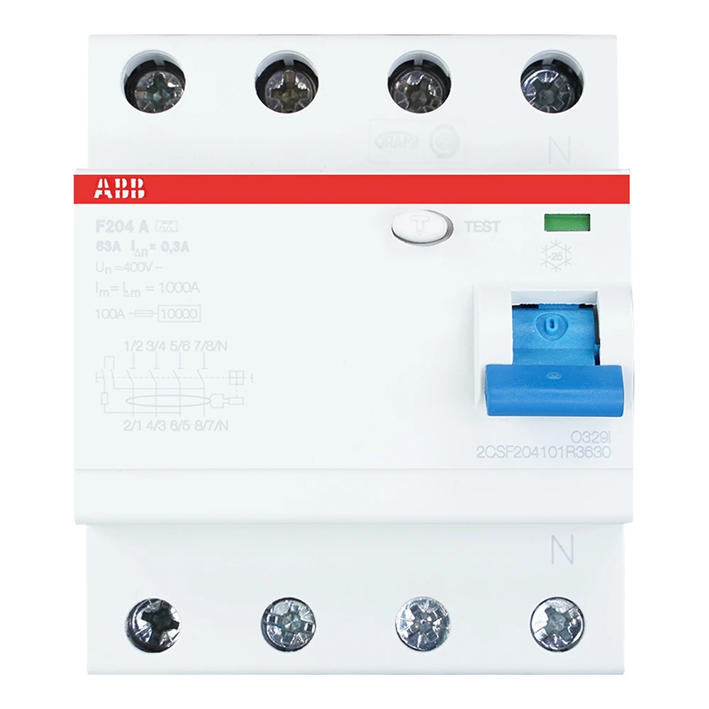 Miniatuur van ABB F200 aardlekschakelaar 4-polig 63A 300mA type A (F204 A-63/0,3)