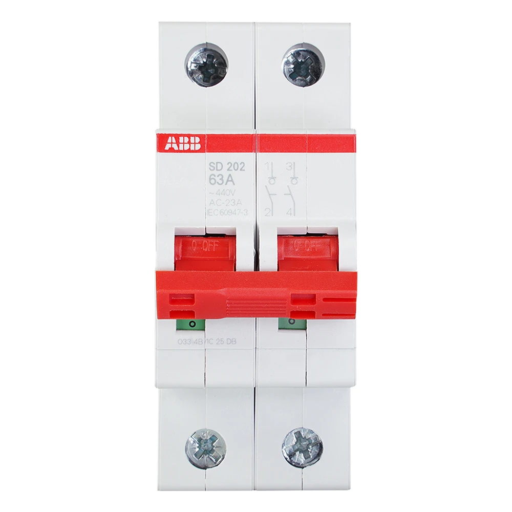 Miniatuur van ABB Componenten hoofdschakelaar 2-polig 63A rood (SD202/63)