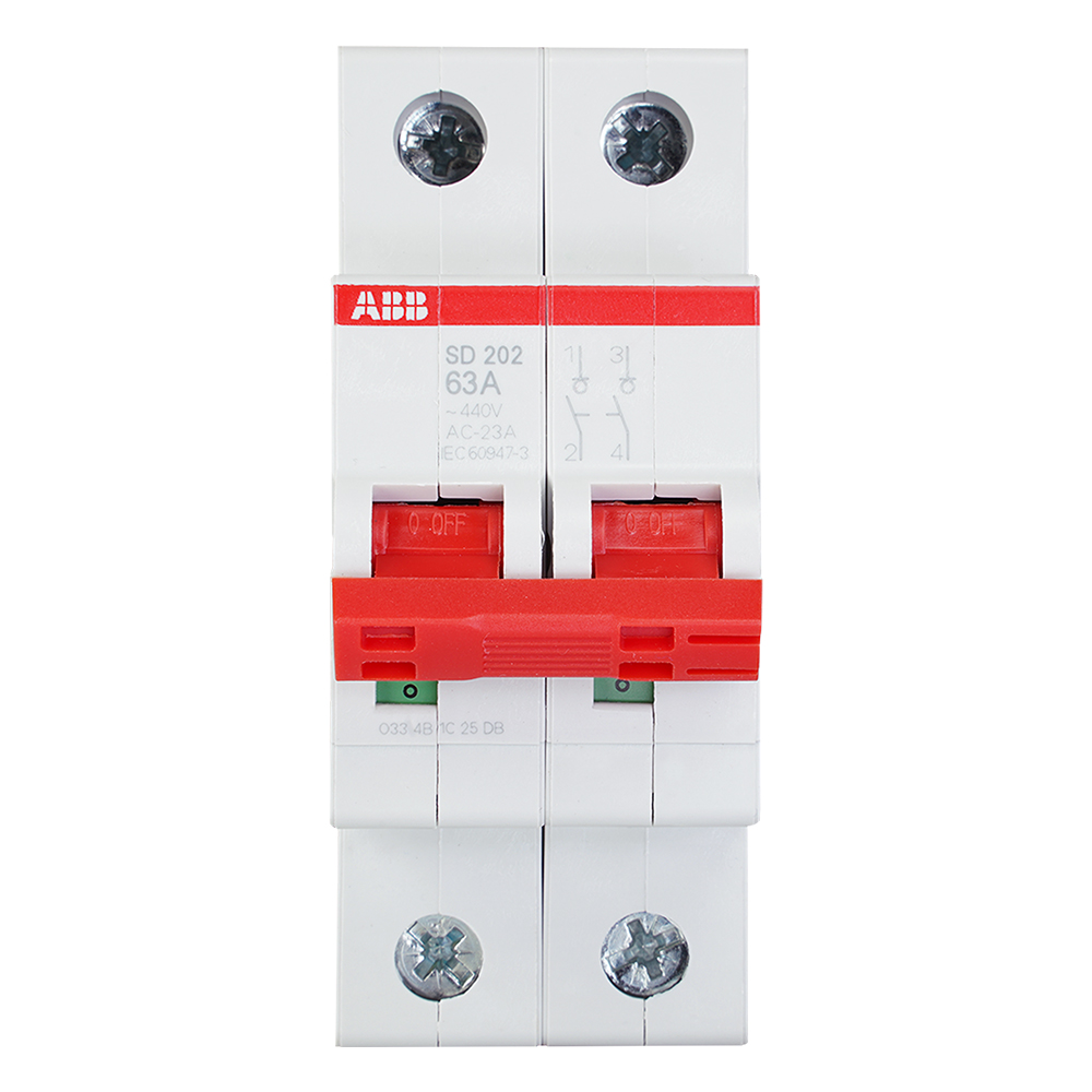 Miniatuur van ABB Componenten hoofdschakelaar 2-polig 63A rood (SD202/63)