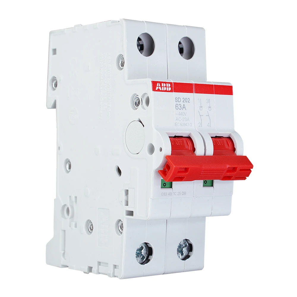 Miniatuur van ABB Componenten hoofdschakelaar 2-polig 63A rood (SD202/63)