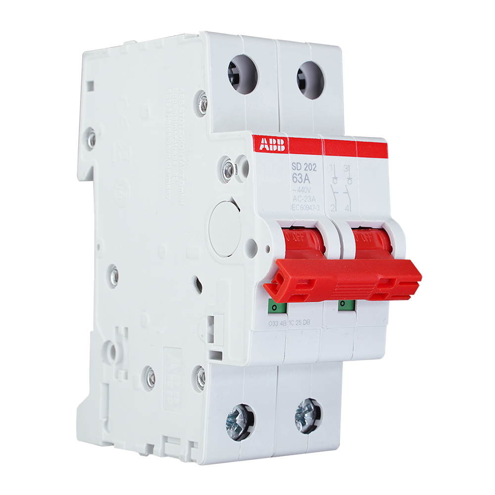 Miniatuur van ABB Componenten hoofdschakelaar 2-polig 63A rood (SD202/63)