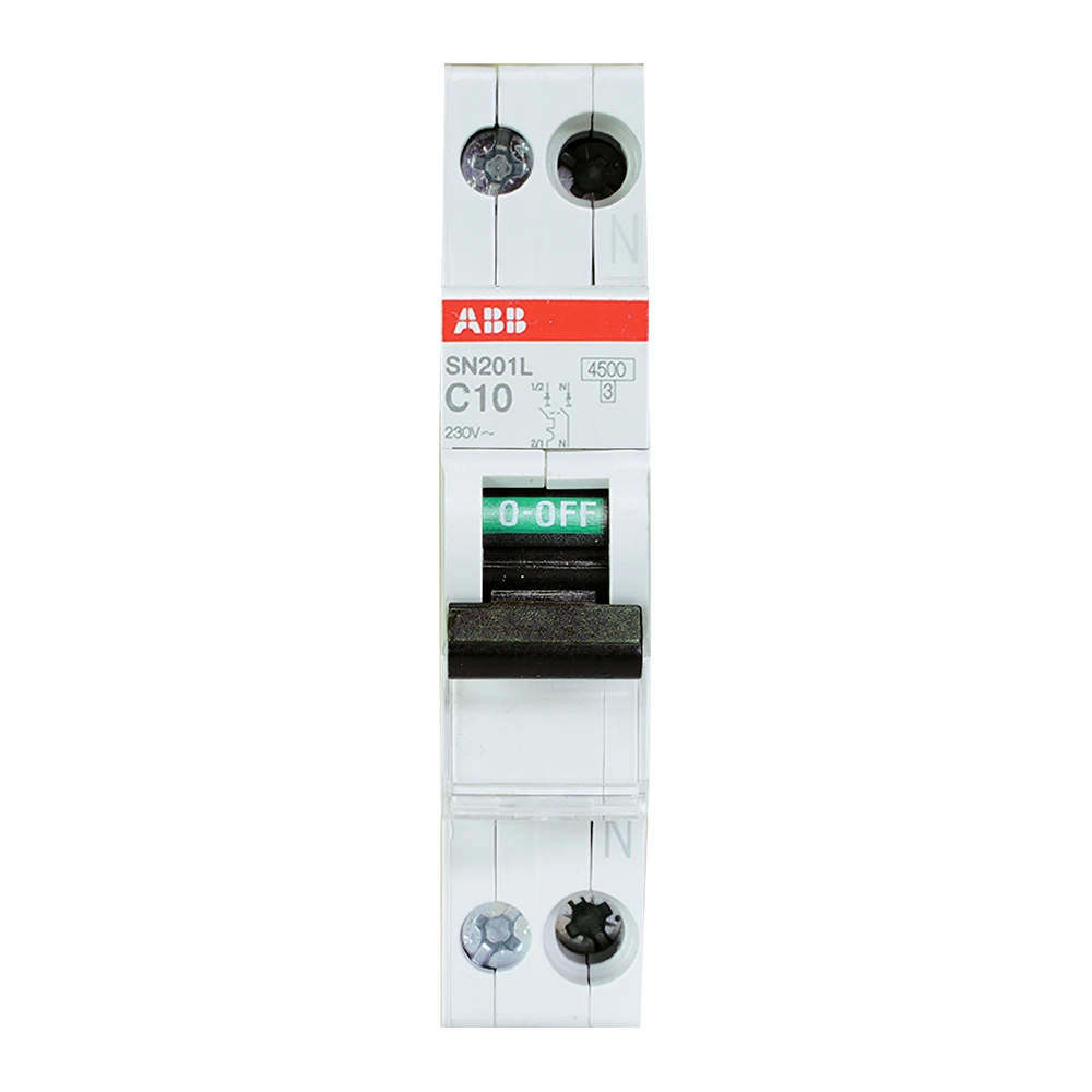 Miniatuur van ABB installatieautomaat 1-polig+nul 10A C-kar (SN201 L-C10)