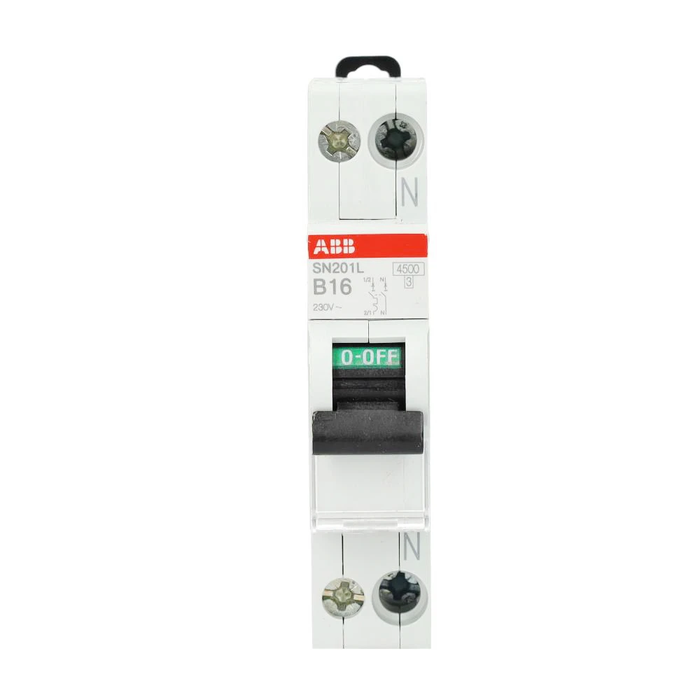 Miniatuur van ABB installatieautomaat 1-polig+nul 16A B-kar (SN201 L-B16)
