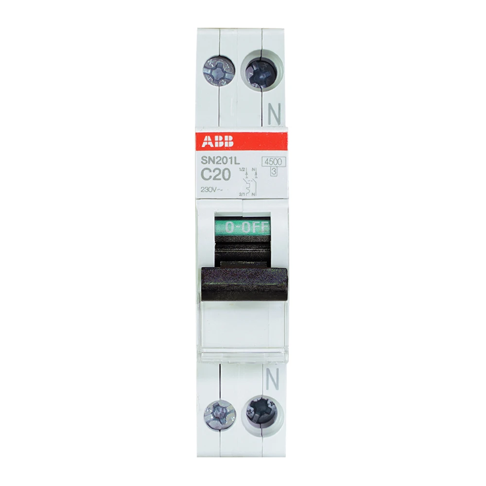 Miniatuur van ABB installatieautomaat 1-polig+nul 20A C-kar (SN201 L-C20)