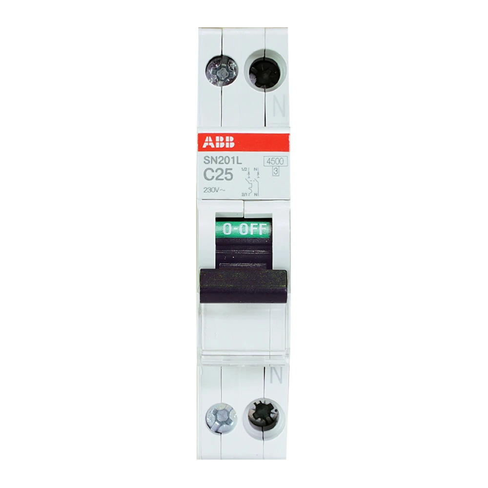 Miniatuur van ABB installatieautomaat 1-polig+nul 25A C-kar (SN201 L-C25)