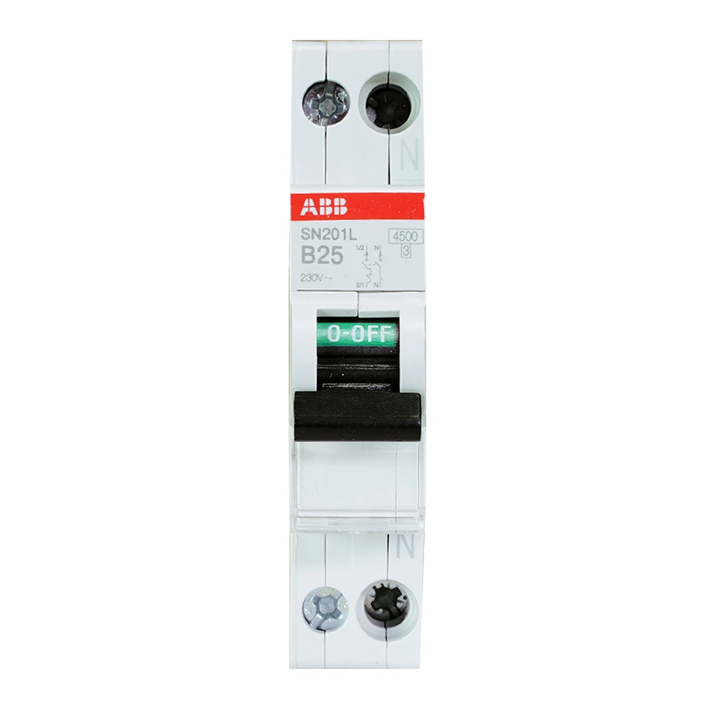 Miniatuur van ABB installatieautomaat 1-polig+nul 25A B-kar (SN201 L-B25)
