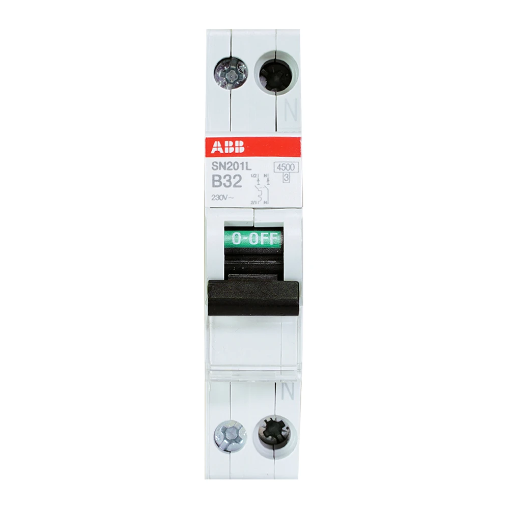 Miniatuur van ABB installatieautomaat 1-polig+nul 32A B-kar (SN201 L-B32)