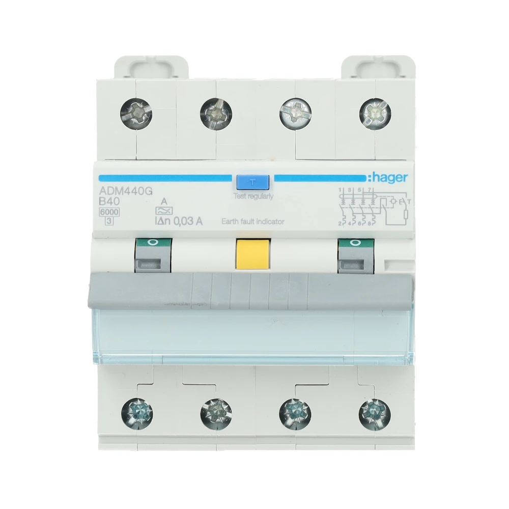 Miniatuur van Hager aardlekautomaat 4-polig 40A B-kar 30mA (ADM440G)