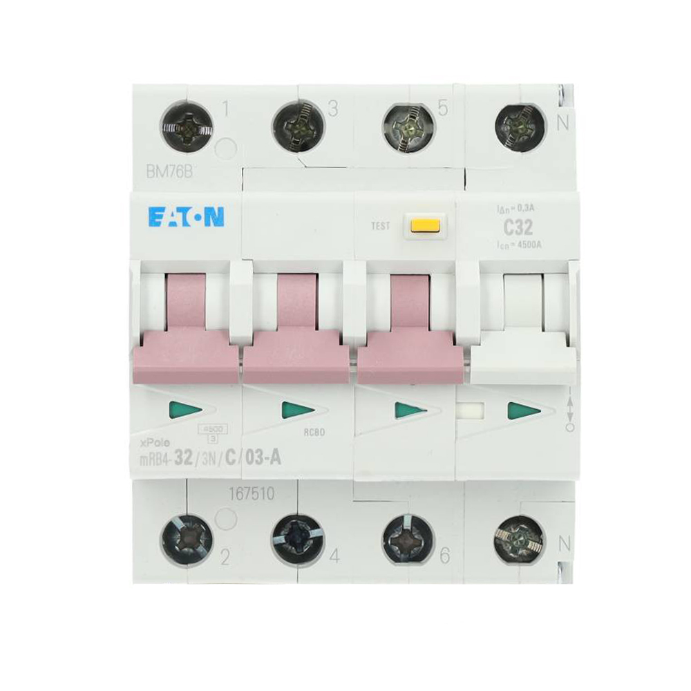 Miniatuur van Eaton aardlekautomaat C32 3P+N 300mA Type A (167510)