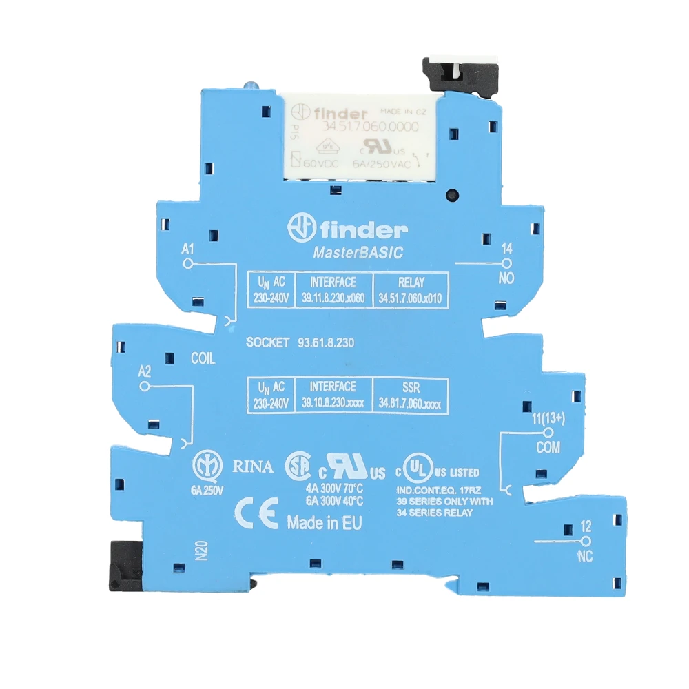 Miniatuur van Finder interfacerelais 1 wisselcontact 6A 230V (39.11.8.230.0060)