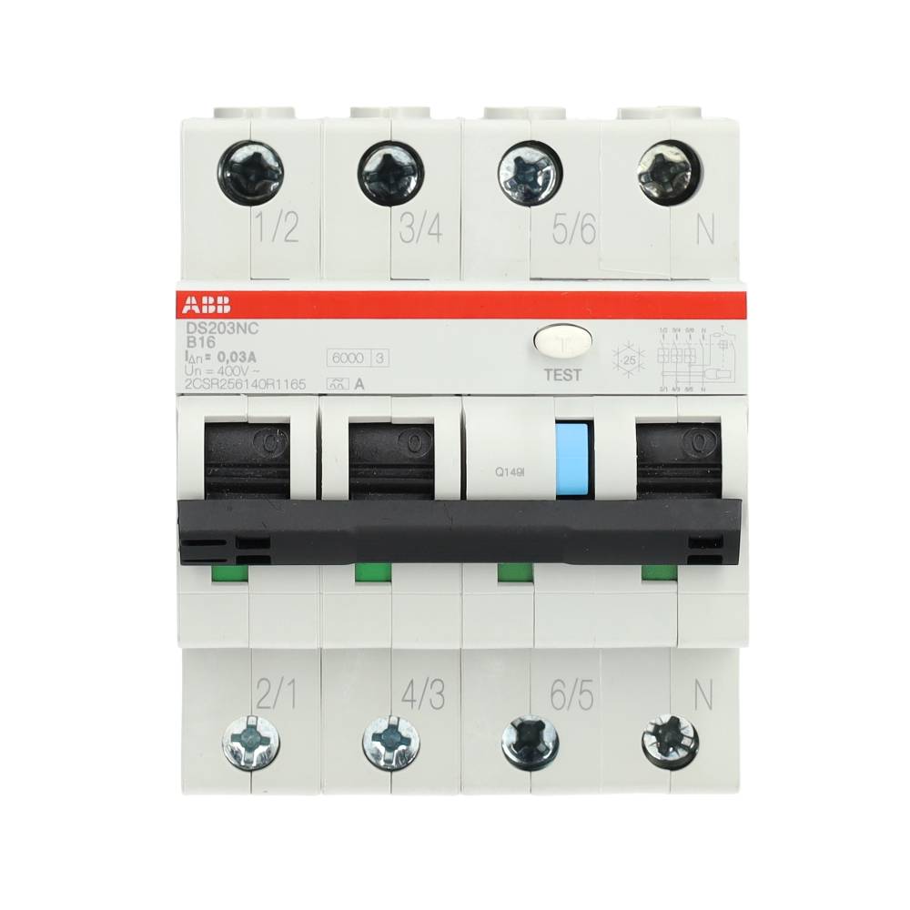 Miniatuur van ABB Componenten aardlekautomaat B16 30mA 3-fase (3P+N) 6kA (2CSR256140R1165)